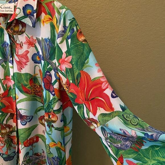 Linea Tropical Floral Button-Down Duster Size Med - Picture 3 of 7